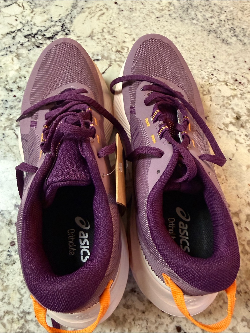 Asics Women's Purple and Orange Accent Athletic Running Shoes